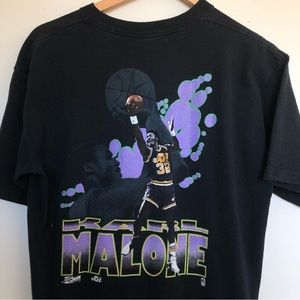 Michael Jordan Karl Malone Double Sided Vintage NBA Basketball T-Shirt